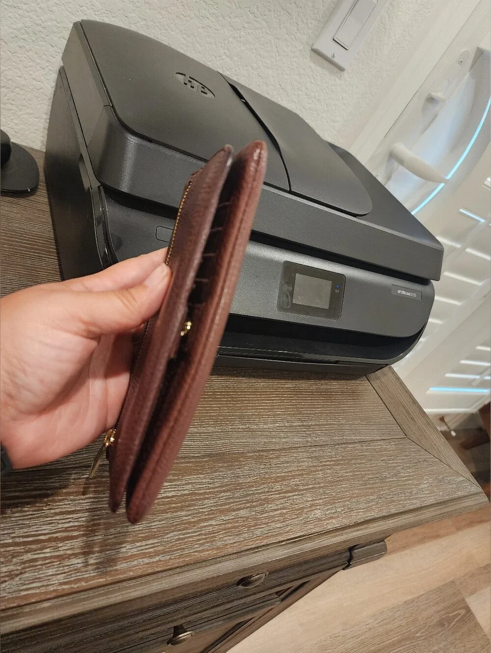Fossil Pebbled Leather Zip Wallet - Chocolate Brown